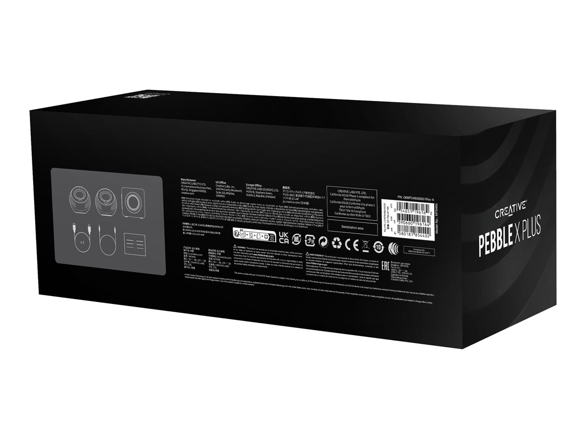 Creative Pebble X Plus 2.1 Lautsprechersystem Kabellos Bluetooth 15 W Schwarz
