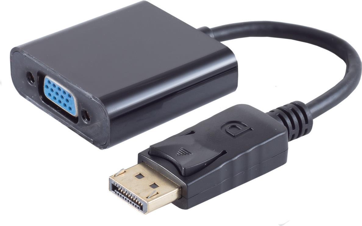 DisplayPort 1.1 Adapterkabel, DisplayPort Stecker - VGA-Buchse, 1080p 60Hz, 15cm, schwarz (14-05009)