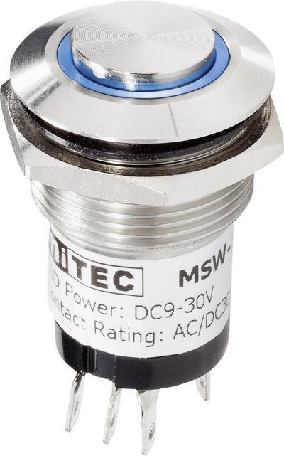 Renkforce RF-4707812 Klingeltaster beleuchtet 1fach Edelstahl, Weiß 24 V DC/ 2 A, 24 V AC/ 1 A (RF-4707812)