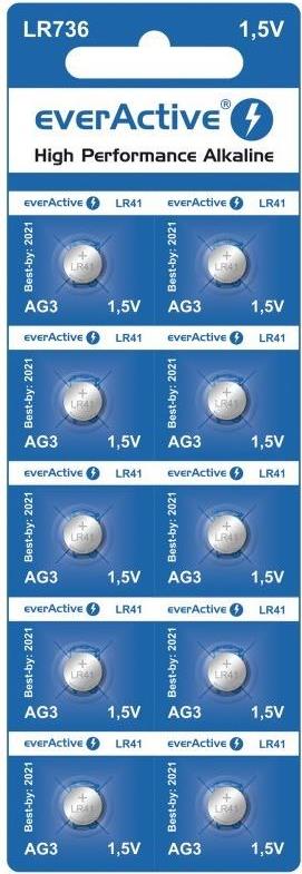 EverActive Mini-Alkalibatterien G3 LR736 LR41 - Blisterpackung mit 10 Stück. (EVAG3)