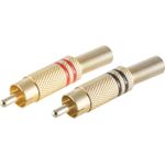 shiverpeaks ®-BASIC-S--Cinchkupplung Metall vergoldet 6mm SET 4-teilig, rot, schwarz (BS52020-SET)