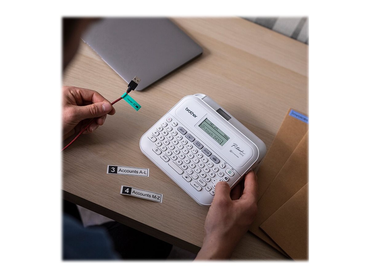 Brother P-Touch PT-D410 Beschriftungsgerät Thermotransfer 180 dpi Weiß, Grau