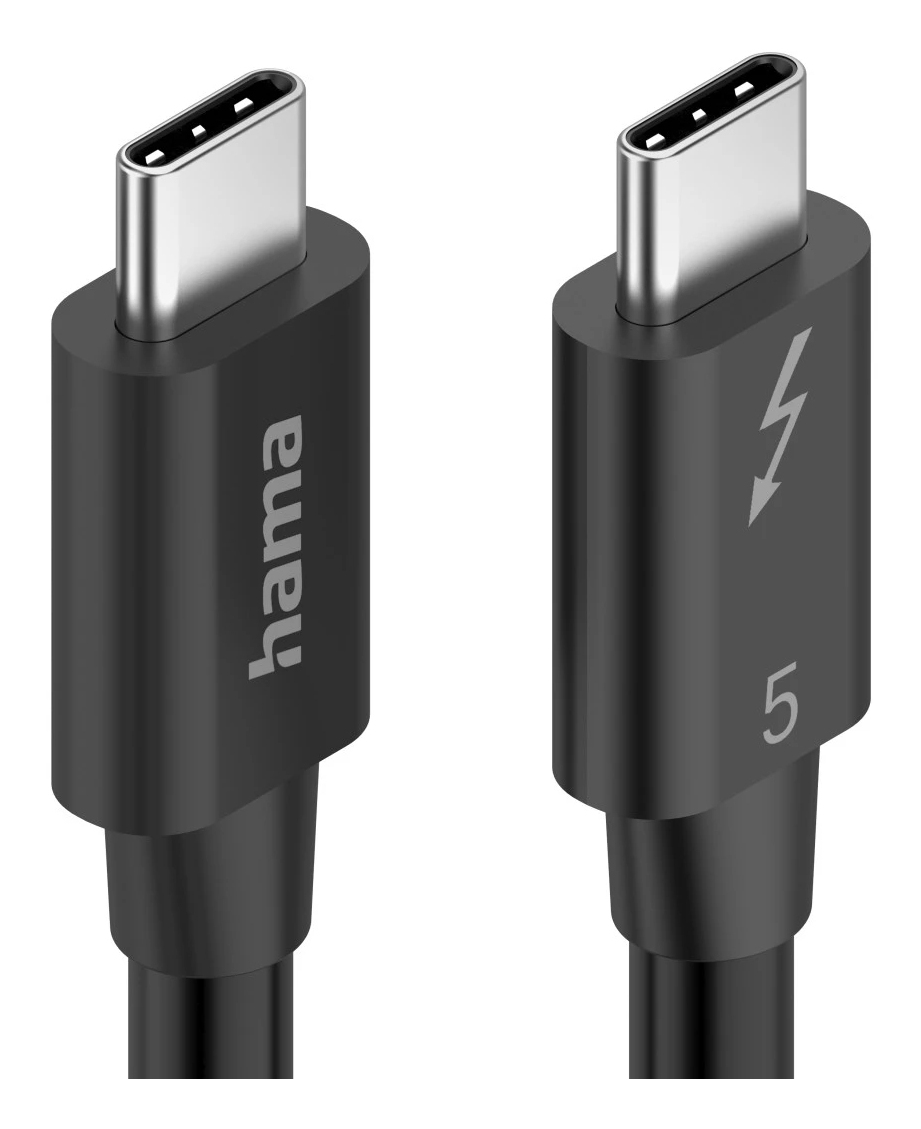 Hama Thunderbolt 5 Kabel USB-C 80 Gbit/s 240 W 8K 1 m Schwarz