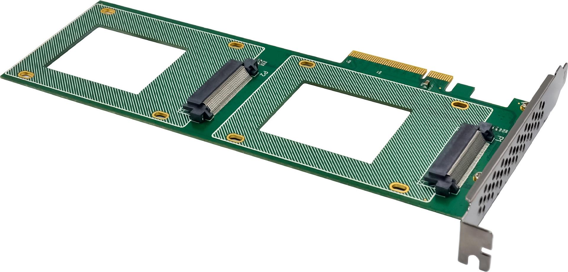 InLine PCIe-Karte zu 2x intern U.2 NVMe SFF-8639 Bifurcation x8