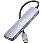 Equip Adapter USB-C->HDMI/3xUSB-C/USB PD 4K/60Hz Alu. (133499)