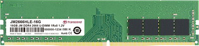 Transcend JetRam JM2666HLE-16G Speichermodul 16 GB 1 x 8 GB DDR4 2666 MHz (JM2666HLE-16G)