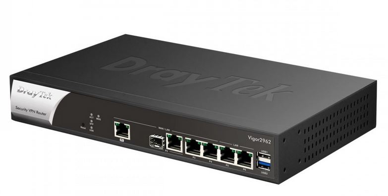 Draytek Vigor 2962 - Router - 4-Port-Switch - GigE, 2,5 GigE - WAN-Ports: 2 - an Rack montierbar (v2962-DE-AT-CH)