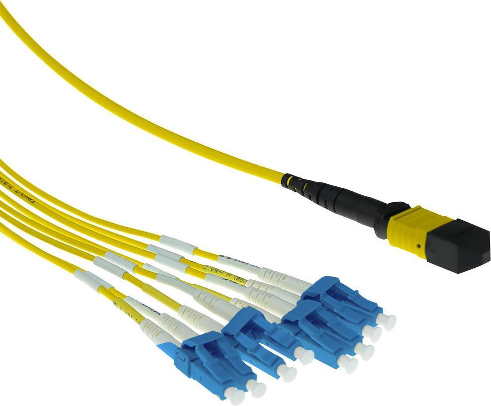 ACT 5 meter Singlemode 9/125 OS2 fanout patchcable 1 X MTP female - 6 X LC duplex 12 fibers 5M 12X9/125 OS2 MTP/MPO(F) (RL7875)