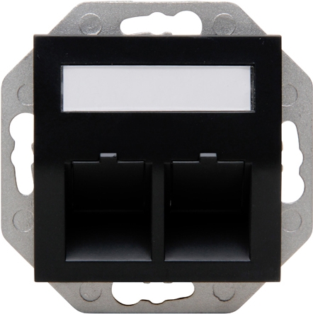 KOPP 953850004 Keystoneaufnahme HK07 mit Abdeckung (IP44 | 2x Buchsen | Beschriftungsfeld) (953850004)