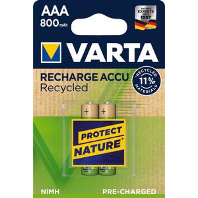 Varta Recharge Accu Recycled 56813 Batterie 2 x AAA-Typ NiMH 
