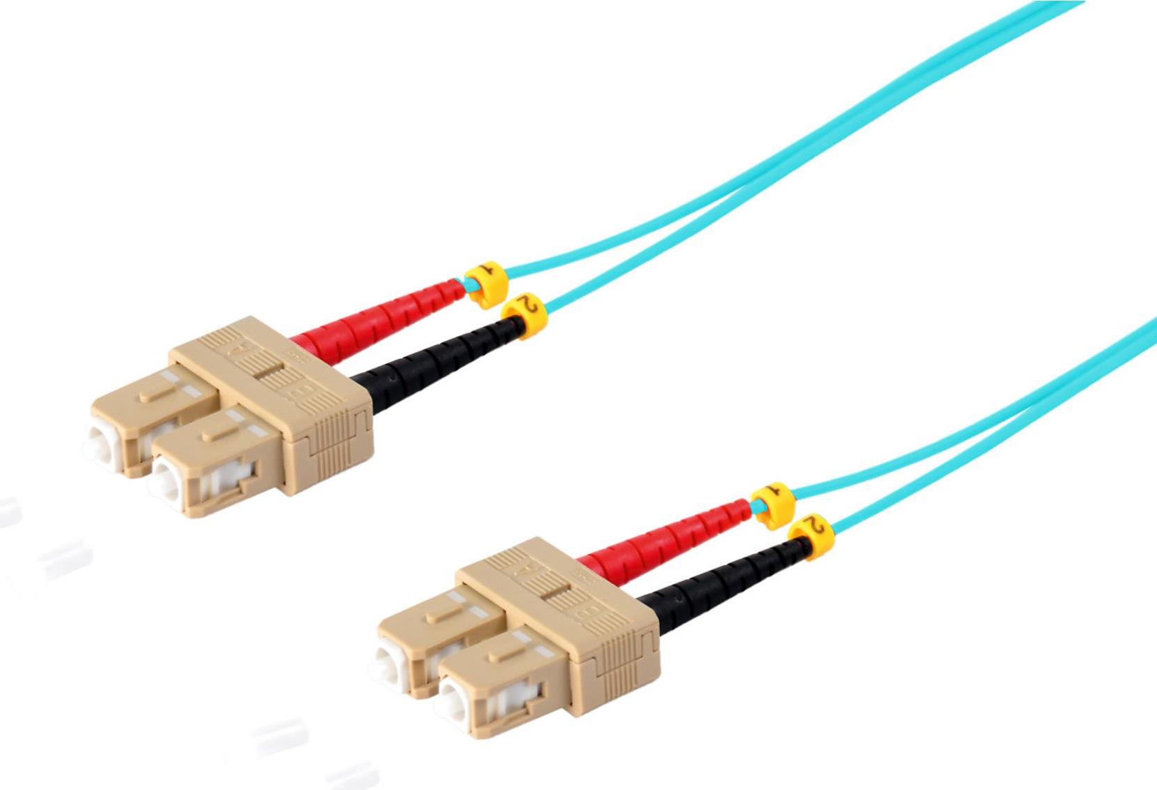 S/CONN maximum connectivity LWL-Duplex Patchkabel SC/SC 50/125µ, OM3, aqua, 2,0m (77922/3)