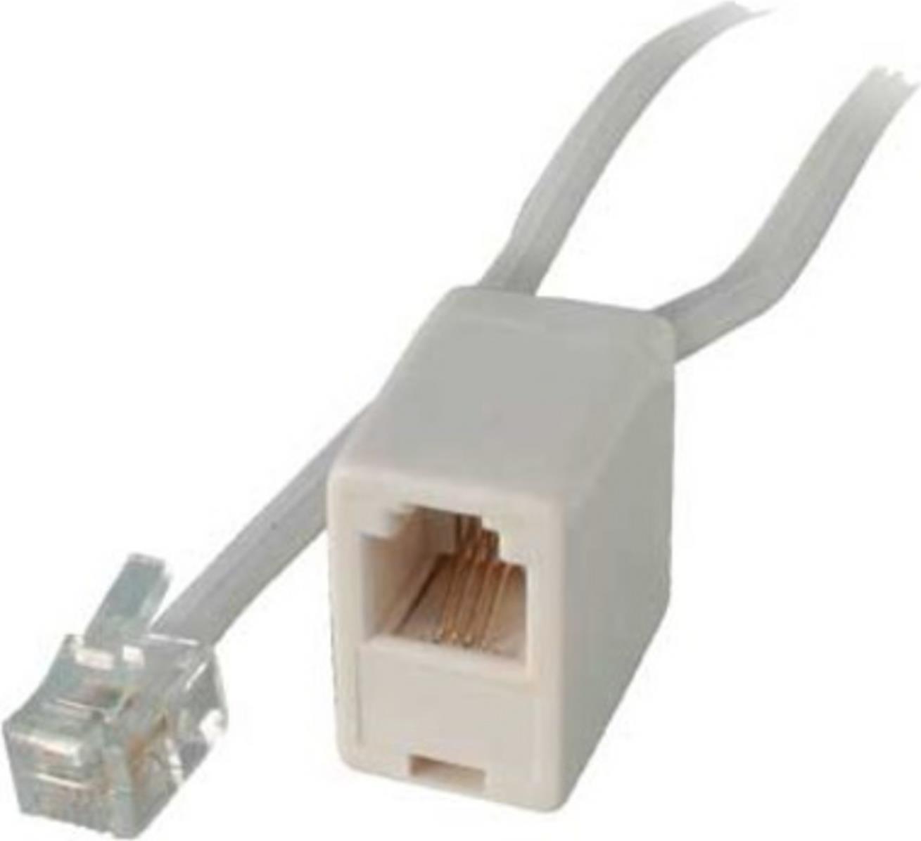 S/CONN maximum connectivity Modular RJ ISDN Telefon-Verlängerung-Western-Stecker 8/4 auf Western-Kupplung 8/4, weiß, 6,0m (70226-8/4W)