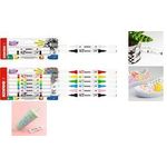 Kores Acrylmarker Duo, 2 Spitzen, 6er Set, farbig sortiert 1 Seite mit Pinselspitze und 1 Seite mit Rundspitze, - 1 Stück (M23061)