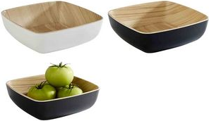 APS Schale FRIDA, 0,85 Liter, weiß aus Melamin, innen mit Holzoptik, spülmaschinengeeignet, - 1 Stück (84558)