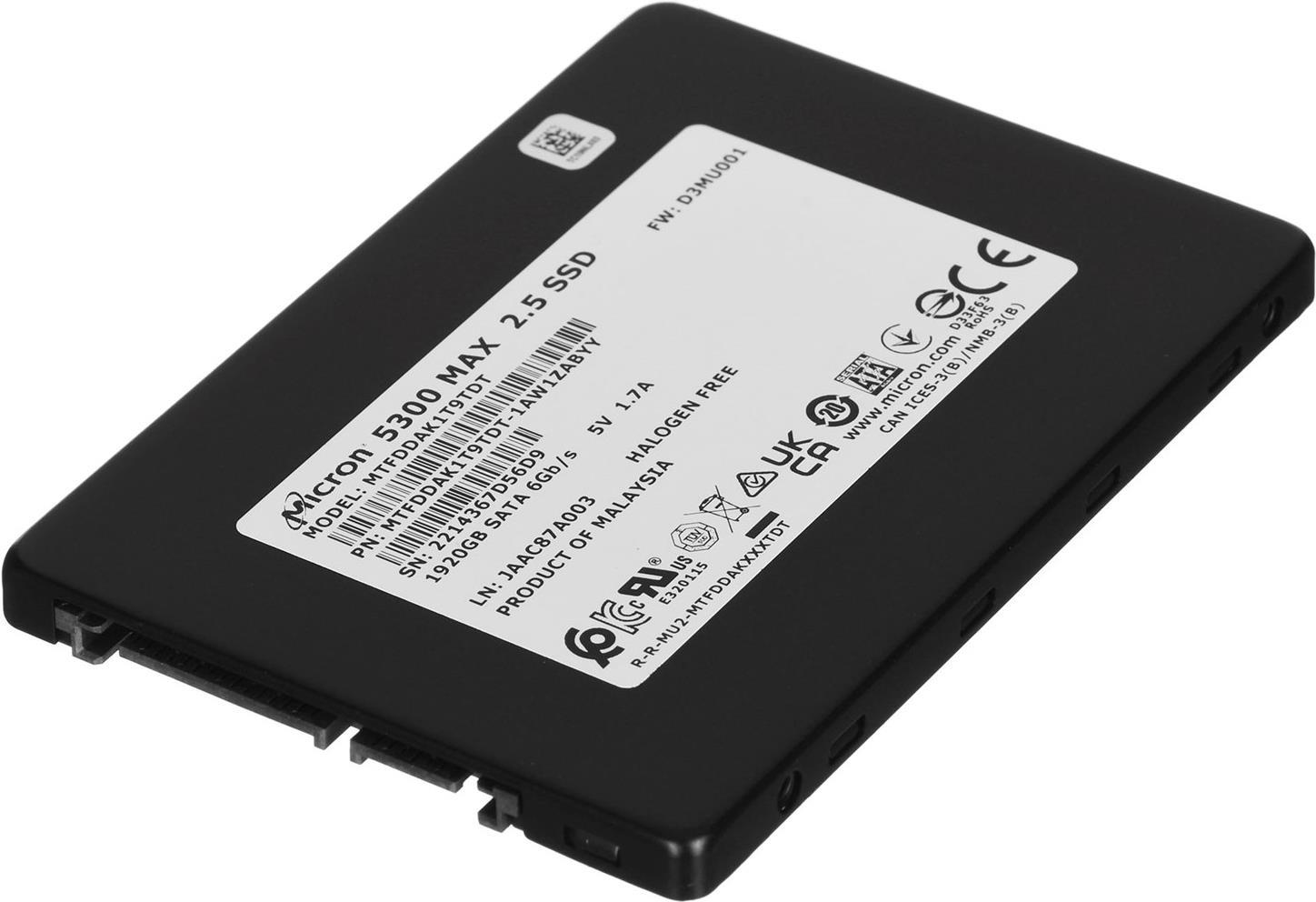 Micron 5300 MAX 1.92TB SATA 2.5 (7mm) Non-SED (MTFDDAK1T9TDT-1AW1ZABYYR)