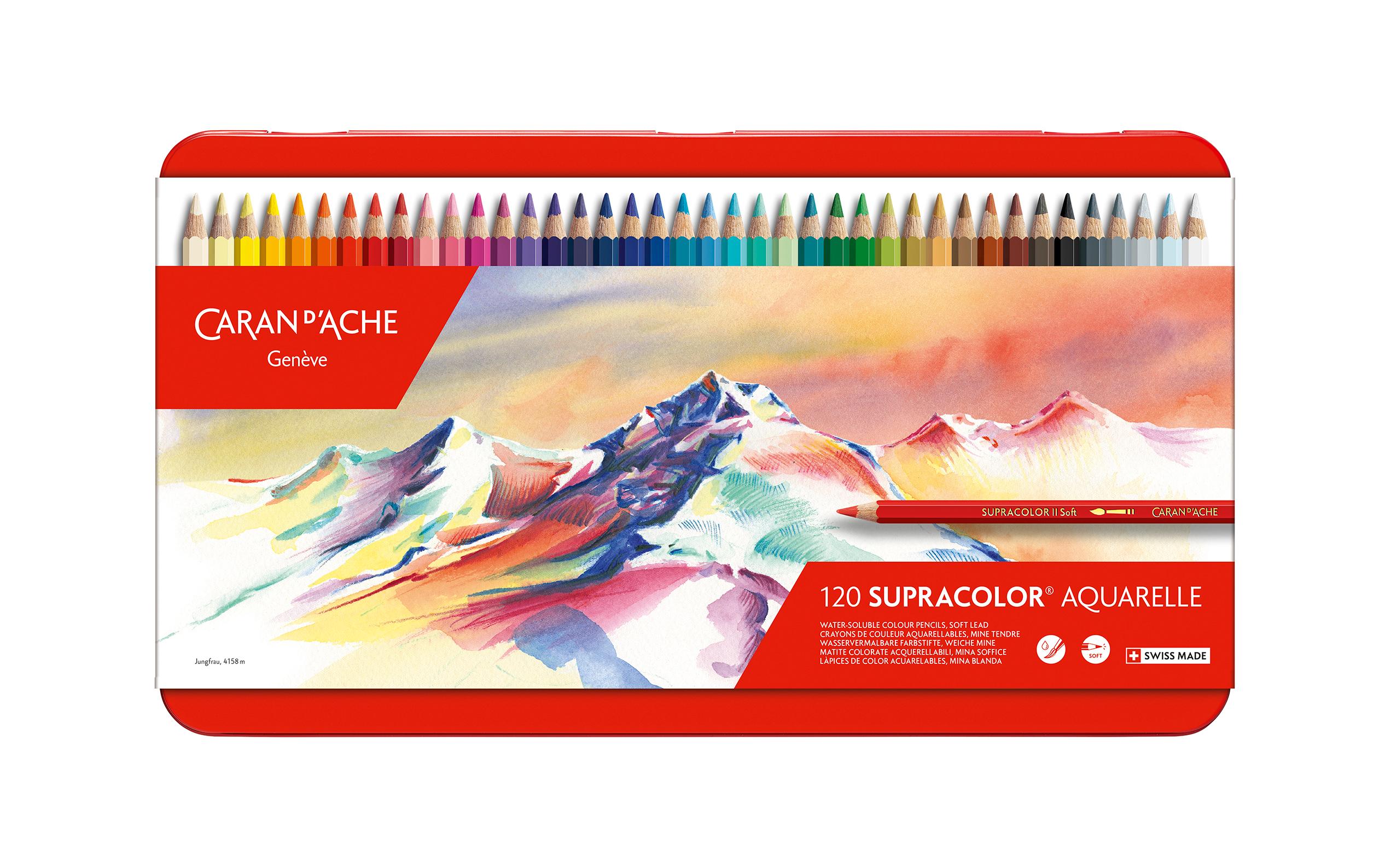Caran d'Ache SUPRACOLOR Soft Aquarelle Buntstifte, 120er Metalletui