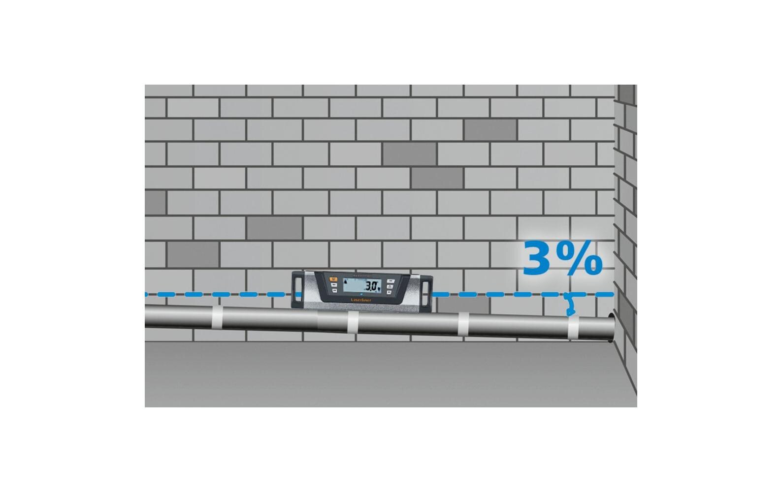 Laserliner DigiLevel Compact Digitale Wasserwaage 0,5 mm/m IP67 Schwarz