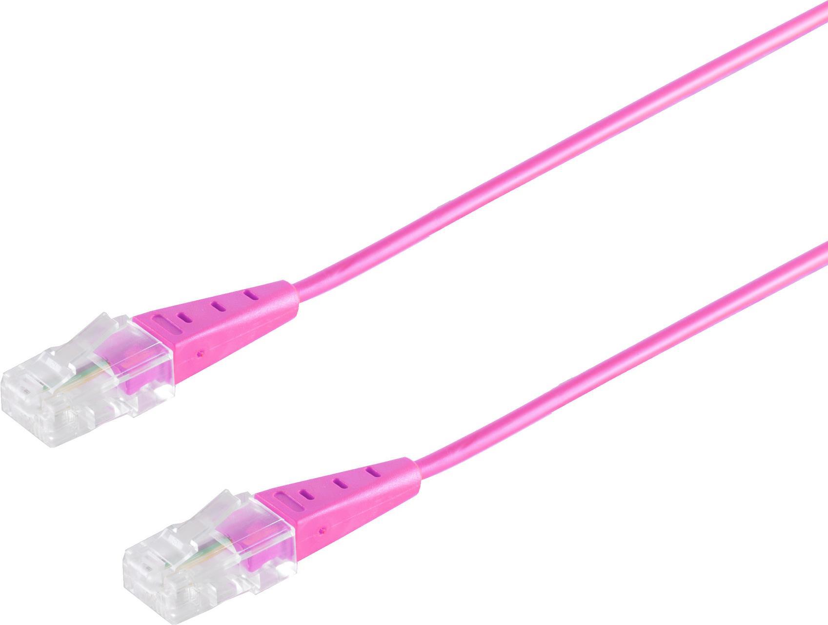 S/CONN maximum connectivity ISDN-Anschlusskabel, RJ45 Stecker auf RJ45 Stecker, Rundkabel, 4-adrig, magenta, 1,0m (70078-M-1)