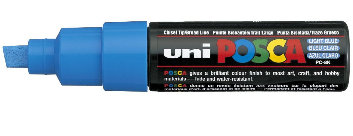 uni-ball POSCA PC-8K Lack-Marker Keilspitze 8,0 mm hellblau