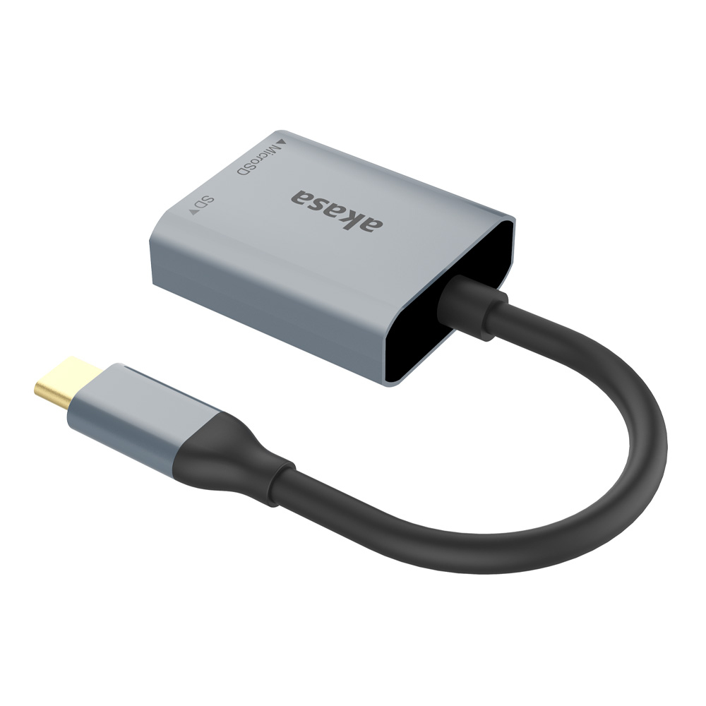 Akasa Kartenleser USB 3.2 Gen1 Type-C Dual Card Silber