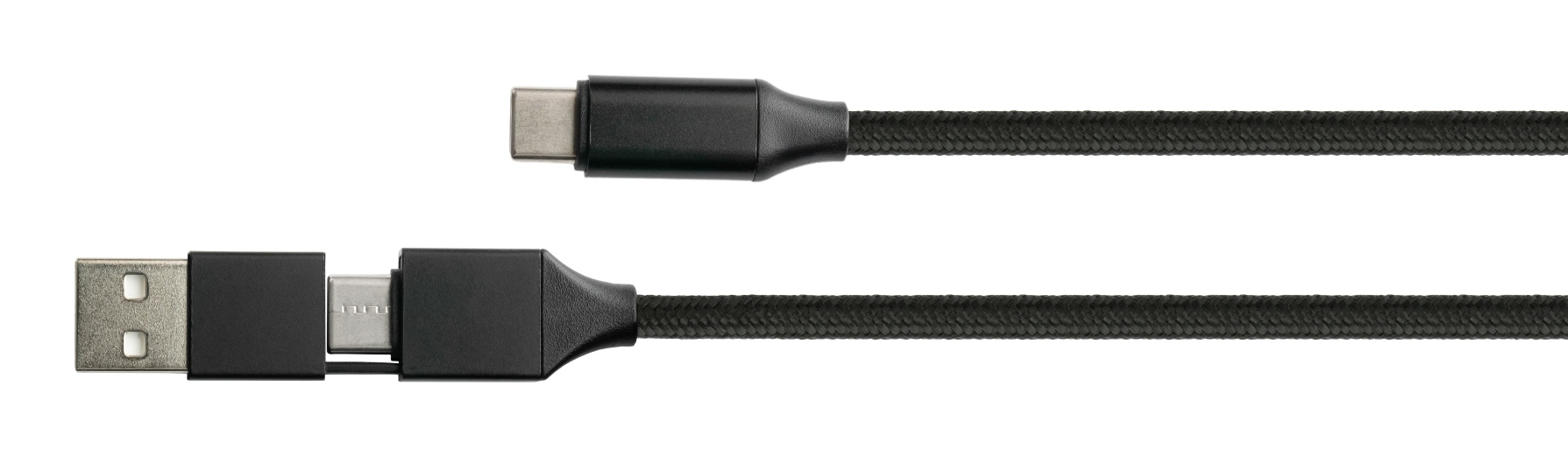 Python PY-USB002S USB-C Datenkabel 1m USB-A Adapter 60W PD Schwarz
