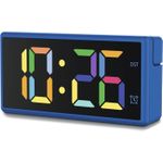 Hama Digitaler Wecker Ibiza, Multicolor-Display, mit USB-Ladefunktion, Blau (00222209)