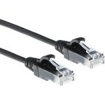 ACT Black 0.15 meter LSZH U/UTP CAT6 datacenter slimline patch cable snagless with RJ45 connectors (DC9930)