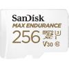 SanDisk Max Endurance - Flash-Speicherkarte (microSDXC-an-SD-Adapter inbegriffen) - 256GB - Video Class V30 / UHS-I U3 / Class10 - microSDXC UHS-I (SDSQQVR-256G-GN6IA)
