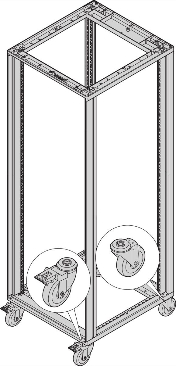 SCHROFF Lenkrollen leitfähig, ESD Widerstand < 10 kOhm nach EN 12528 - LENKROLLEN LEITF. 300KG 100D (27230110)