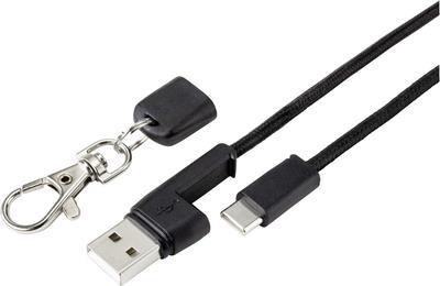 Renkforce USB 2.0 Anschlusskabel [1x USB 2.0 Stecker A - 1x USB-C™ Stecker] 0.95 m Schwarz vergoldete Steckkontakte (RF-4538142)