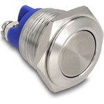 Delock Drucktaster zum Einbau 16mm 2 x Schraubklemme Taster flach (22036)