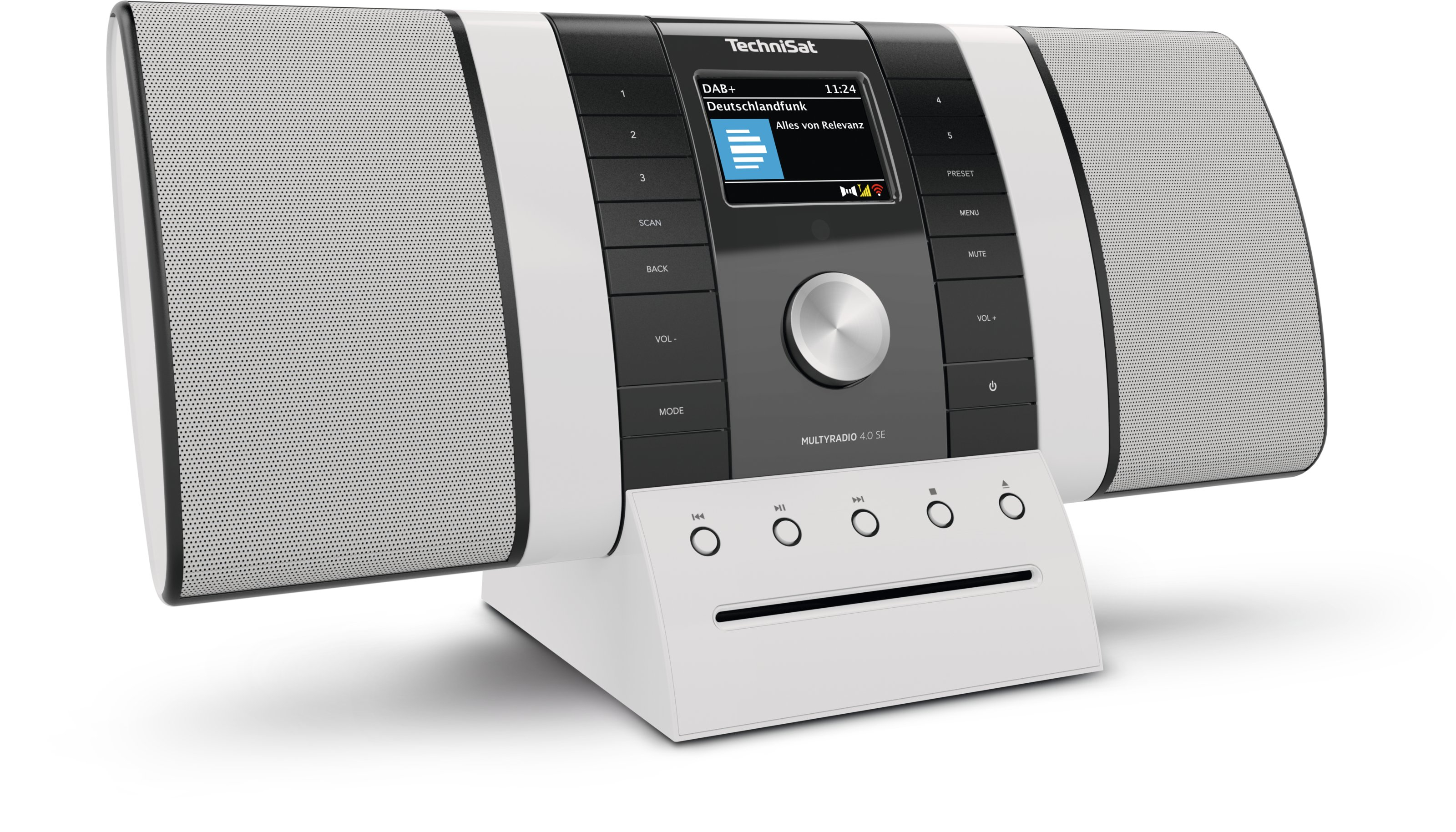 TechniSat MultyRadio 4.0 SE Internetradio DAB+/FM mit CD-Player 3,2" Farbdisplay Schwarz/Weiß