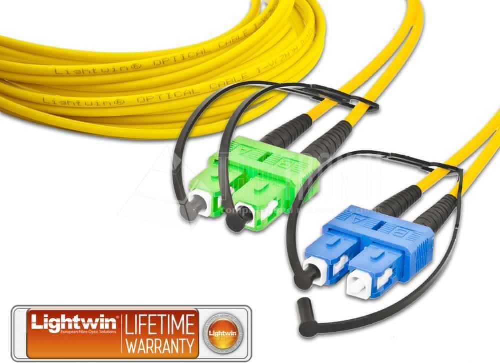 Lightwin LWL-Duplexpatchkabel, Singlemode 9/125µm, SC/APC-SC, 2.0m, 2.0 Meter LWL Patchkabel (LDP-09 SC/APC-SC 2.0)