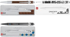 CARAN D'ACHE Druckkugelschreiber 849 SCHOKOLADE Strichstärke: M, Strichfarbe: blau, sechseckiger Schaft aus - 1 Stück (849.752)