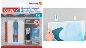 tesa Powerstrips Klebenagel, für Tapete & Putz, 2,0 kg für Leinwand und Keilrahmen, höhenverstellbar, - 1 Stück (77779-00000-00)