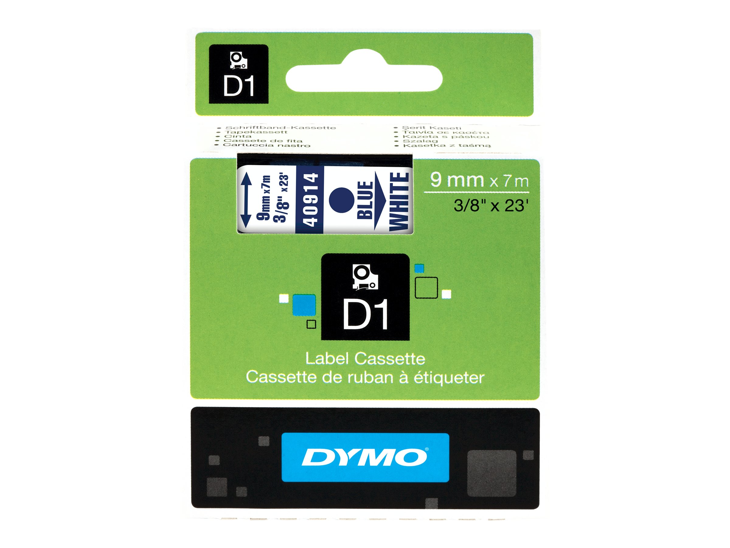 DYMO D1 S0720690 9 mm x 7 m Etikettenband Blau auf weiß