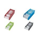 WEDO Lernkartei, DIN A8 quer, inkl. 100 Karteikarten, rot aus PP, mit Rolloverschluss (transluzent-weiß), Karteikarten - 1 Stück (250 8002)