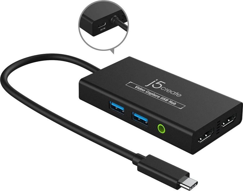j5create JVA01-N Videoaufnahmeadapter USB 3.2 Gen 1 Schwarz