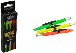 WEDO Eingabestift 3-in-1 NEON, 4er Etui Touchpen, Kugelschreiber & Textmarker in einem, sortiert in - 1 Stück (261 610499)