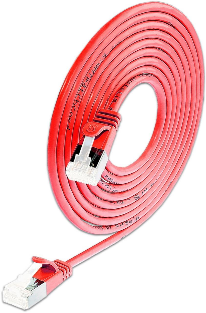 Wirewin SLIM SLIM-LS-K6A 0.1 RD 50 Cat6a U/FTP Patchkabel 0,1 m Orange