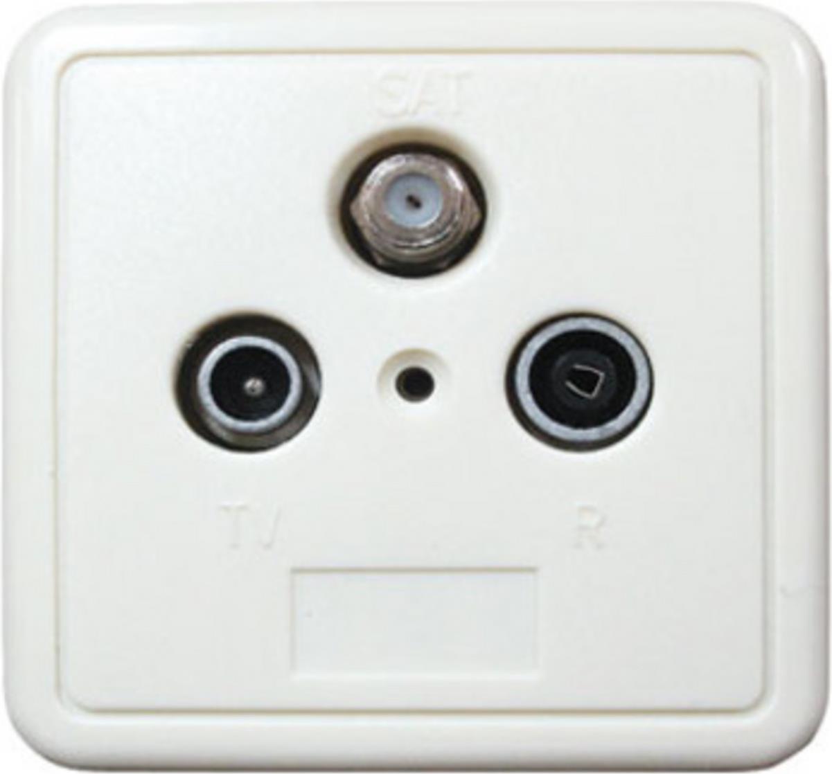 S/CONN maximum connectivity Antennensteckdose, BK+SAT, Stich., digi, Sonder., Rück.,DC 1 dB, 3-fach, Set, weiß (83905-1SETLW)