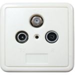 S/CONN maximum connectivity Antennensteckdose, BK+SAT, Stich., digi, Sonder., Rück.,DC 1 dB, 3-fach, Set, weiß (83905-1SETLW)