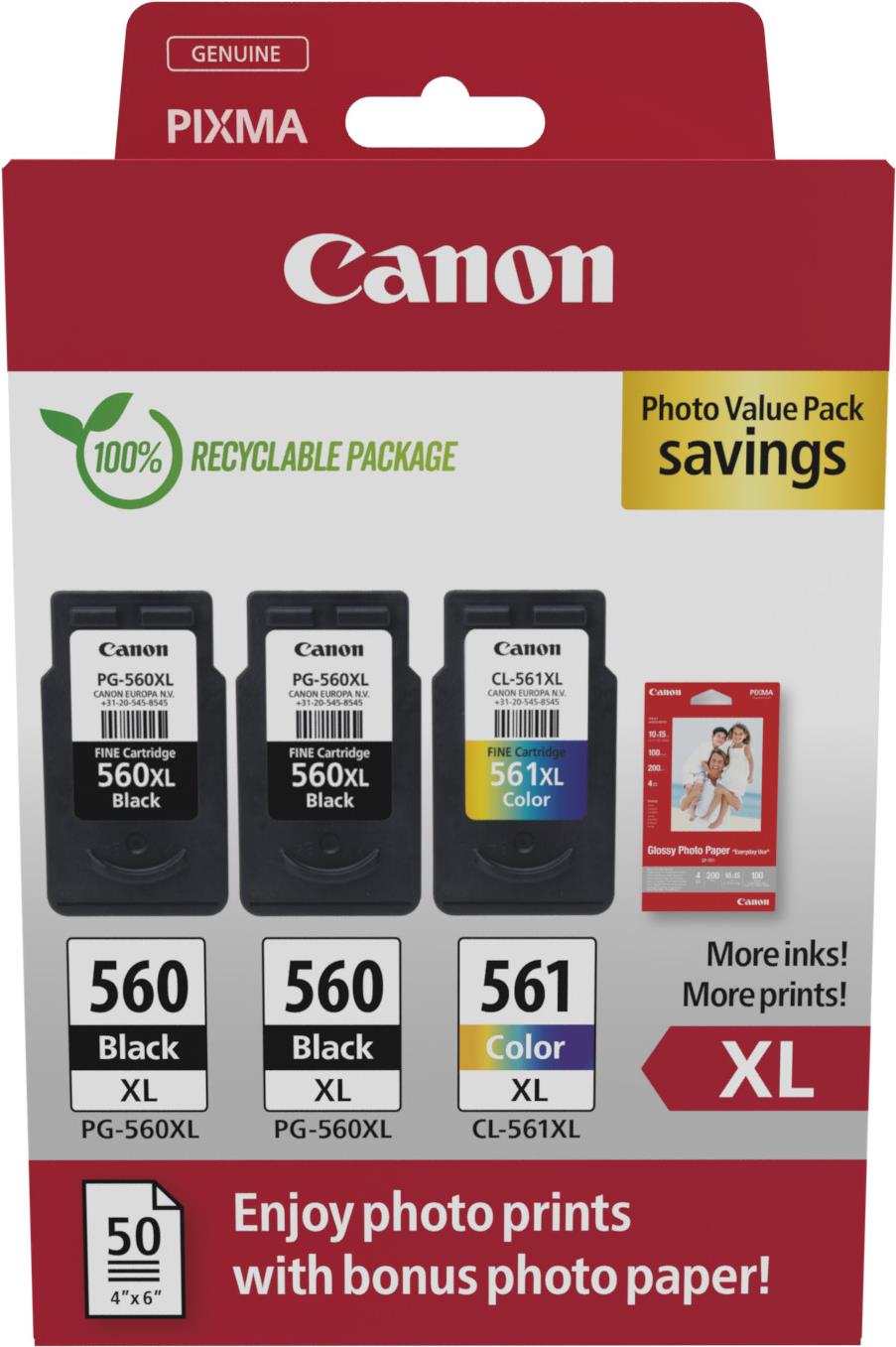 Canon PG-560XL x2/CL-561XL Photo Value Pack (3712C012)