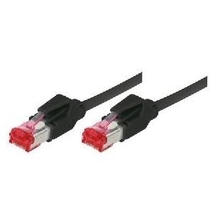 Patchkabel S/FTP, PiMF, Cat 6, schwarz, 15,0 m halogenfrei, mit Draka-Kabel und Hirosesteckern TM21 (bisherige Bezeichnung S/STP) (71815S)