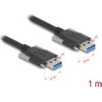 Delock USB 5 Gbps Kabel Typ-A Stecker zu Typ-A Stecker mit Schraubenabstand 22 mm 1 m schwarz (80998)