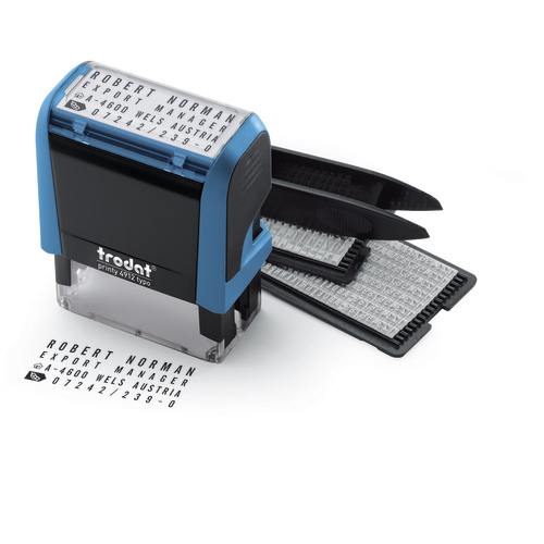 TRODAT Printy 4911 Datumstempel 37 x 13 mm Schwarz, Blau