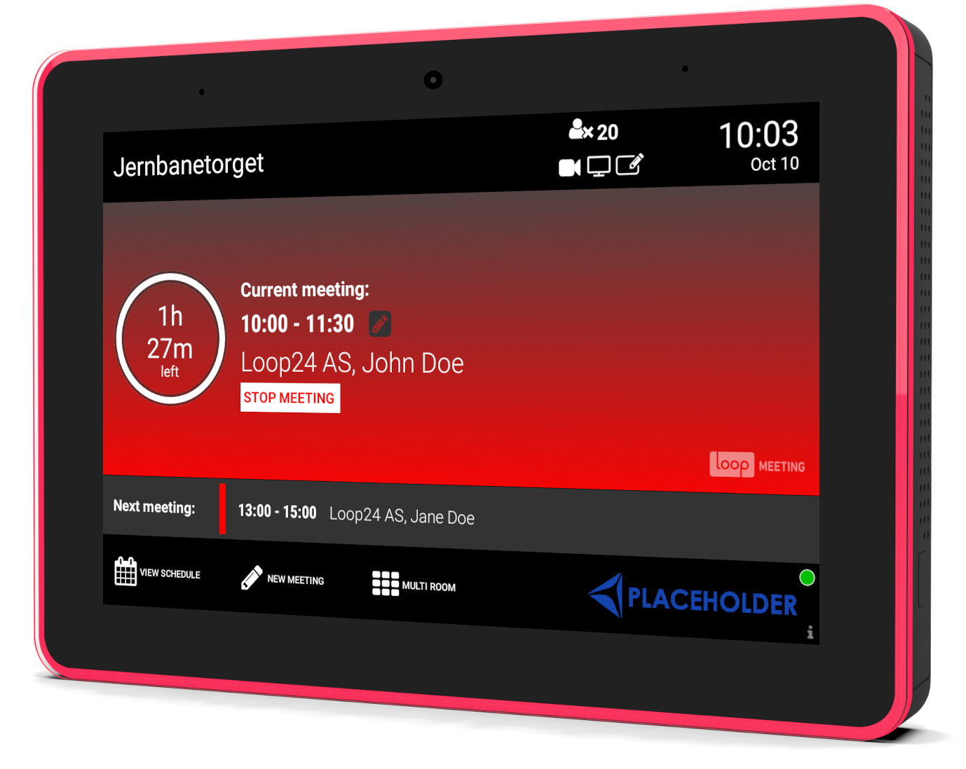 Loop24 LoopMeeting LM-8058 Besprechungsraum-Display 8" 1280 x 800 Pixel LED Wi-Fi Bluetooth Schwarz
