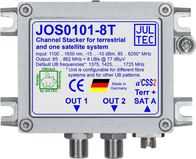 Jultec Einkabelumset. f.1 SAT JOS0101-8Tu.Terrestrik 1xGlasfaser FC/PC 8xRec. (JOS0101-8T)