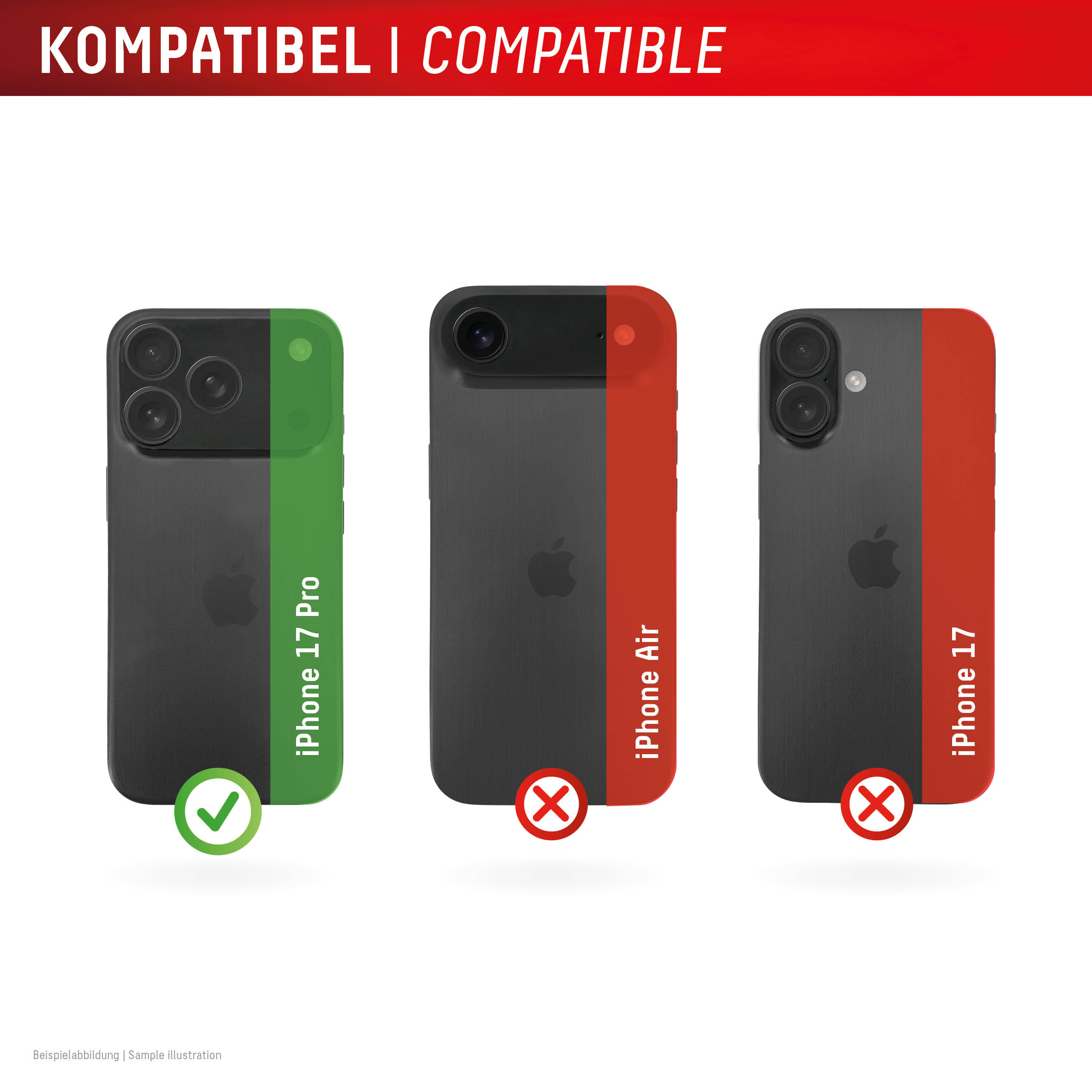 E.V.I. Displex CamGlass All-In-One Kameraobjektivschutz für Apple iPhone 17 Pro Gehärtetes Glas 10H Quick Mount 2 Stück Transparent