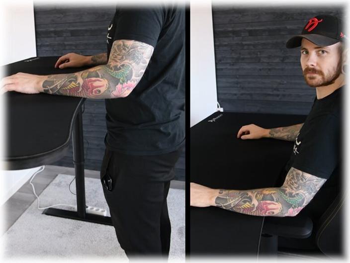 Arozzi Arena Moto Gaming-Schreibtisch elektrisch höhenverstellbar 160 cm Schwarz
